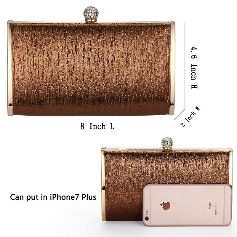 JUANALINE Women Evening Clutch Bags Metal Frame Evening Bag Night Purse Handbag Wedding Prom Party Cocktail Bridal Clutches - Image 3